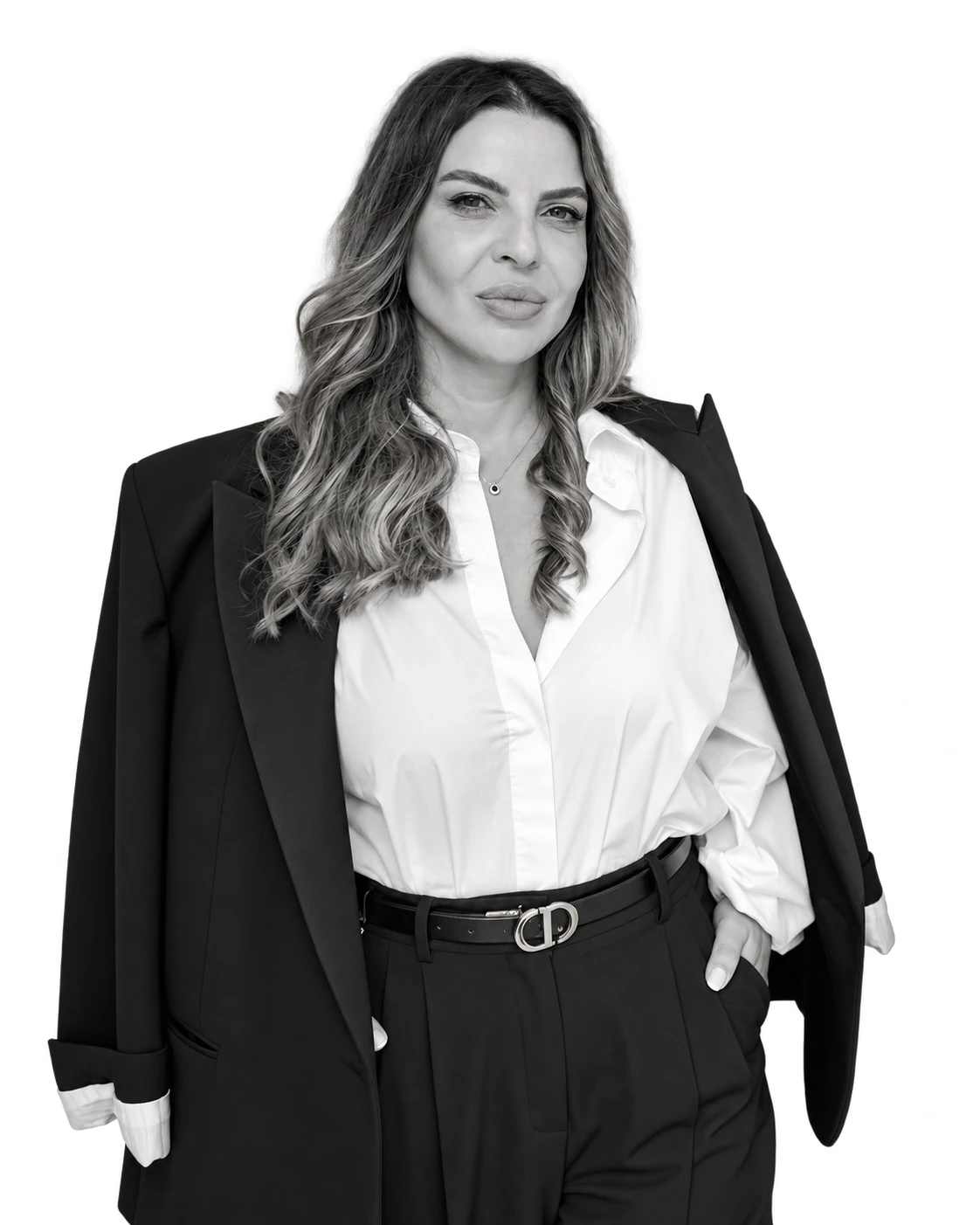Danielle Dinkova, ritratto in bianco e nero